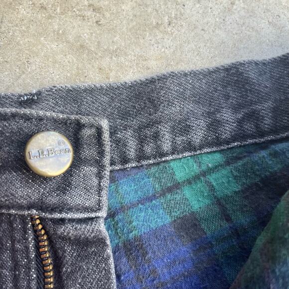 vintage 90s Womens 28" LL‎ BEAN blanket lined lee cutoff short shorts black - Picture 6 of 9